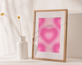 Heart Aura Wall Art, Gradient Heart Aura Print, Positive Energy Poster, Aura Gradient Poster, DIGITAL DOWNLOAD