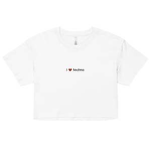 Ich liebe Techno besticktes Crop Top