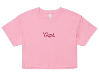 Oops! Embroidered Crop Top