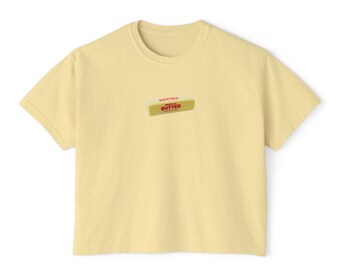 Camiseta tipo boxy con mantequilla