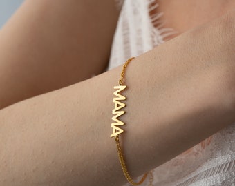 Personalized 14K Solid Gold Name Bracelet,Gold Name Bracelet,Custom Name Bracelet, Solid Gold Initials Bracelet,Personalized Silver Bracelet