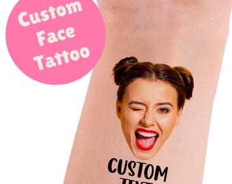 Custom Face Temporary Tattoo, Personalized Photo Party Favors