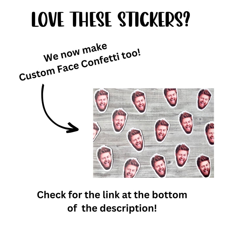 Custom Photo Sticker Sheet, 1 Personalized Face Stickers, Fun Novelty Party Favours, Glossy Vinyl Sticker image 10