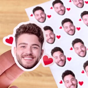 Custom Bachelorette Grooms Face Stickers, Personalized Bach Party Favours, Funny Party Favours and Decorations, Glossy Vinyl Sticker