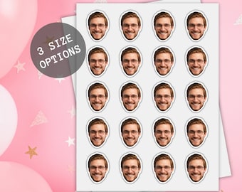 Custom Bachelorette Grooms Face Stickers, Personalized Bach Party Favours, Custom Stickers for Shot Glasses, Bachelorette Party Groom Face