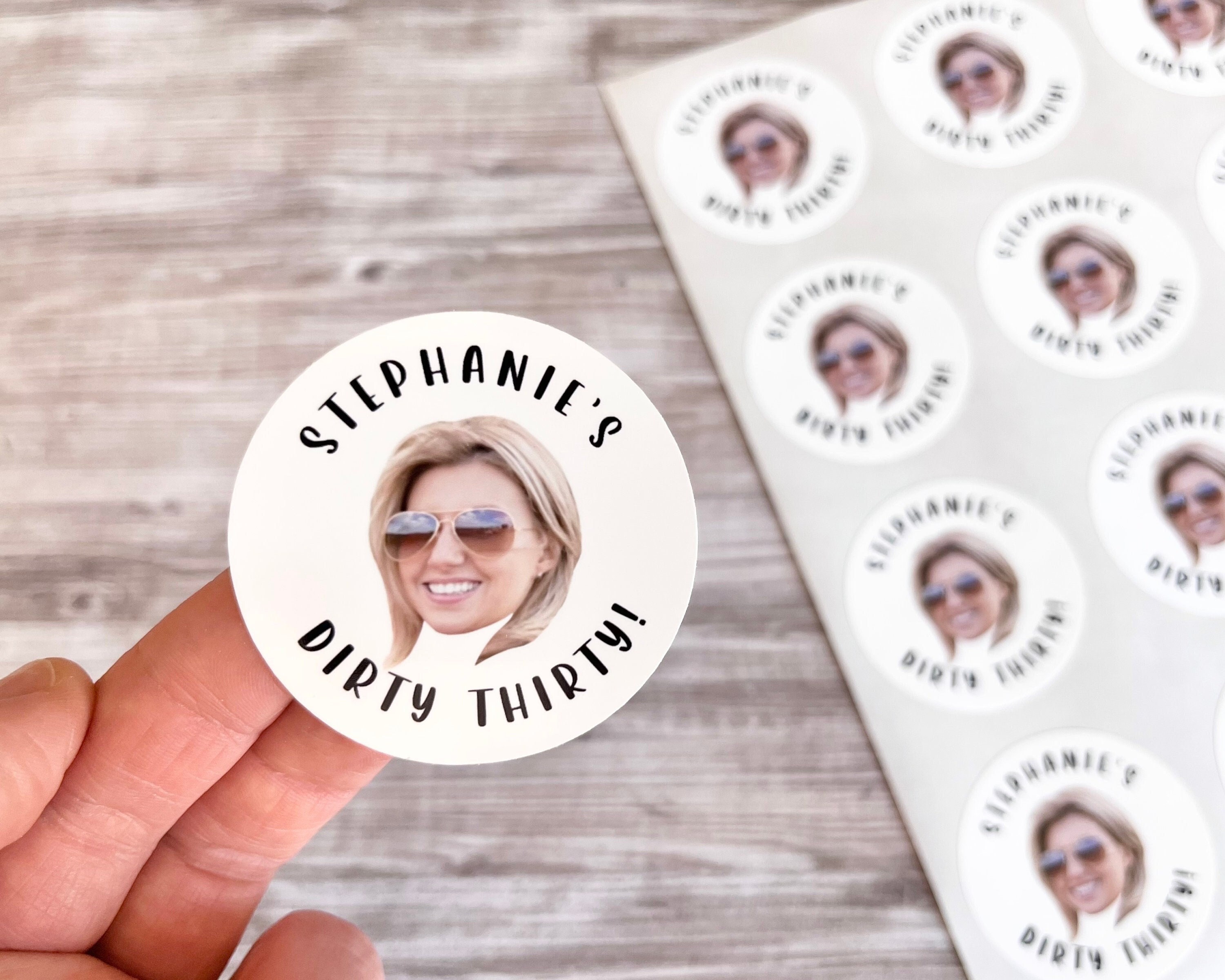 Custom photo stickers circle personalized face stickers birthday party