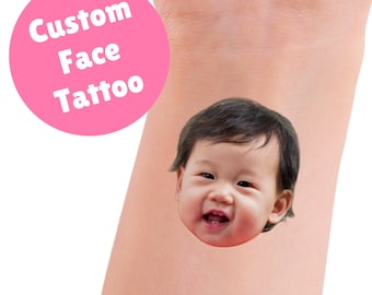 Custom Face Temporary Tattoo, 1st Birthday Party Favors