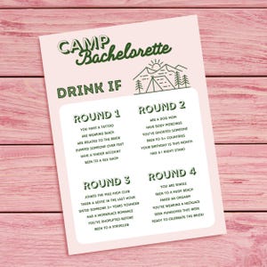 Camp Bachelorette Party Game, Drink If, Camping Theme Bachelorette, Last Trail Before The Veil, Instant Download DIY, Camp Bach Theme