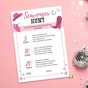 Nashville Bachelorette Party Game, Scavenger Hunt, Last Rodeo Bach Theme, Same Cowboy Forever, Instant Download DIY, Fun Party Game Idea
