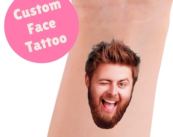 Custom Face Temporary Tattoo, Personalized Photo Party Favor