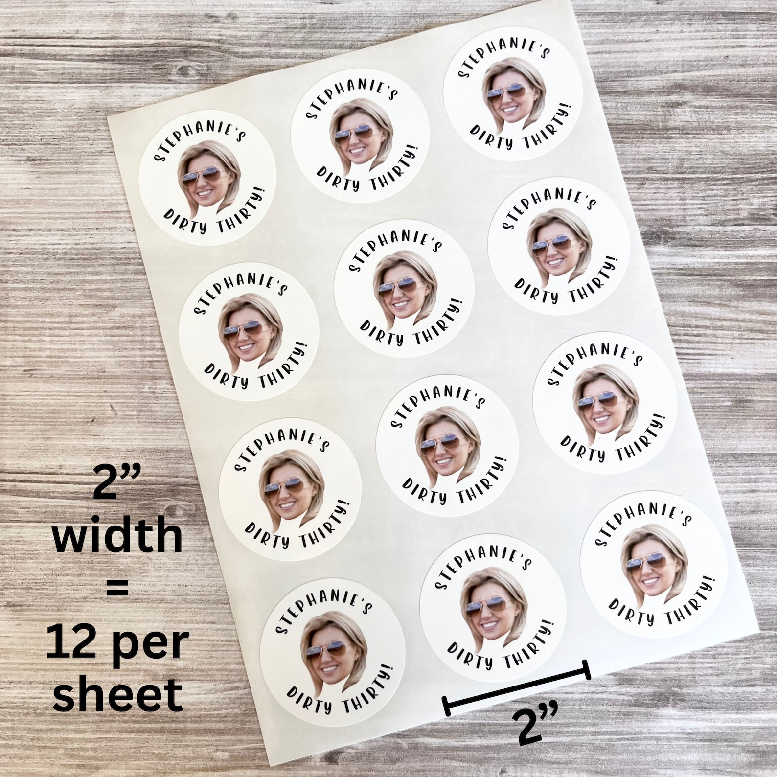 Custom photo stickers circle personalized face stickers birthday party