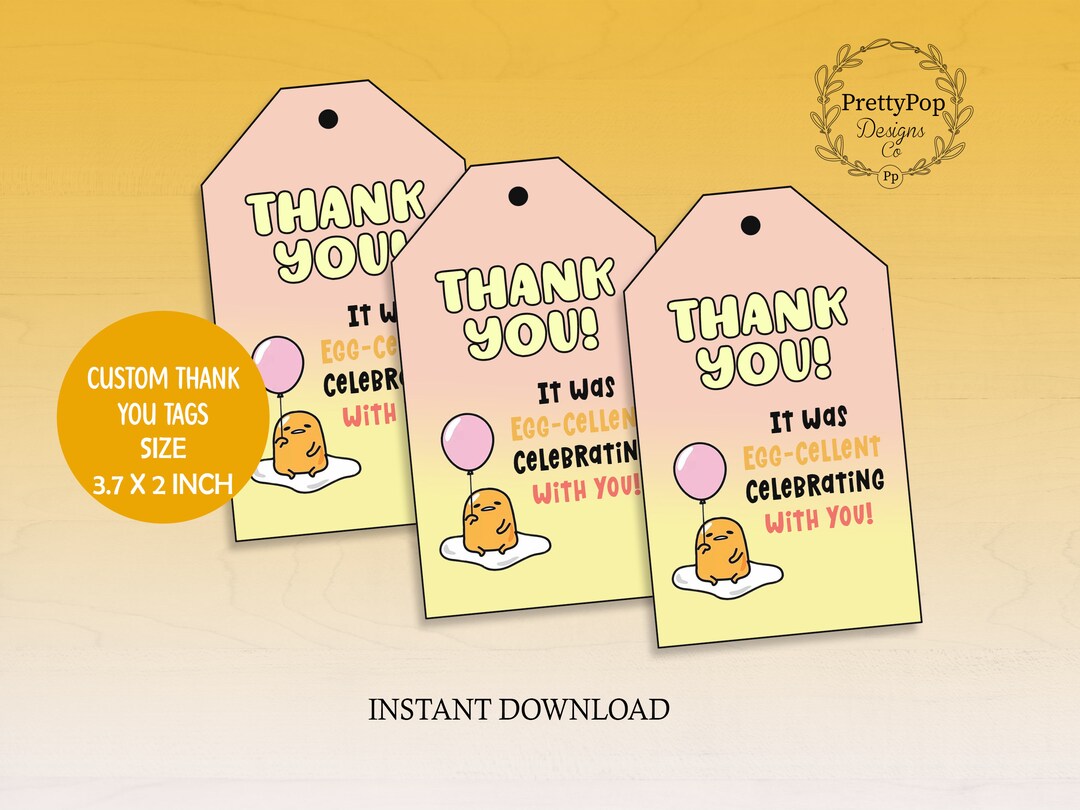 Custom Birthday Thank You Card Template, Personalized Kawaii Birthday