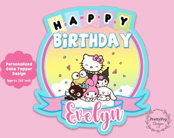 Druckbare Geburtstag Cake Topper Benutzerdefinierte Kawaii Geburtstag Kuchen Dekoration Mädchen-Geburtstags-Party