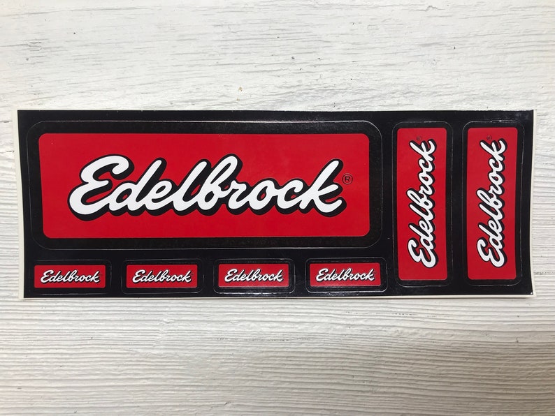 Vintage Sheet of 7 Edelbrock Stickers - Etsy