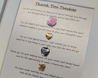 Personalised Thank you Teacher gift frame, Gift for teachers, Appreciation Gift, End of School Year, Class Gift