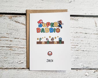 Personalised Mario Father’s Day Card with Kids’ Names
