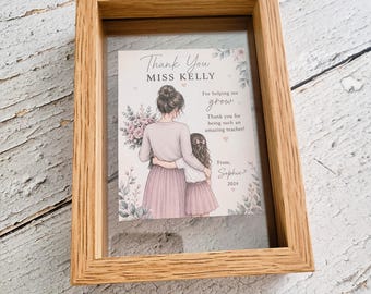 Personalised Thank You Teacher Frame, Appreciation Gift, Nursery Gift, End of School Year Keepsake
