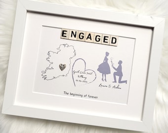 Personalised Engagement gift, Proposal gift, Engagement frame
