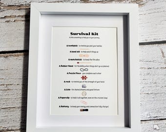 Funny Survival Kit Wedding Gift Frame – Playful Newlywed Keepsake Present