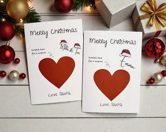 Personalised Scratch-Off Christmas Cards,  Fun Surprise Gift for Him & Her