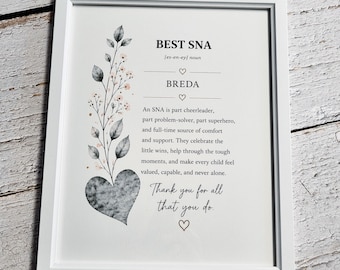 Personalised SNA Gift, Special Needs Assistant Thank You Print, Custom Teacher Appreciation Gift