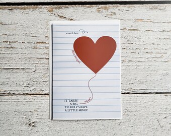 Thank You Teacher Scratch Card: Secret Message with Red Heart