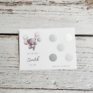 Boy or Girl Gender Reveal Scratch Card -  Baby Shower Announcement