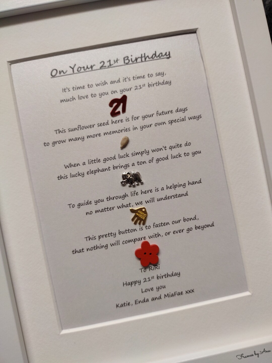 Cadre Photo 21e Anniversaire - 15x10 Cm - Cadeau Original