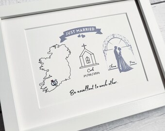 Personalised Wedding Gift – Keepsake Frame for Bride and Groom, Mr & Mrs