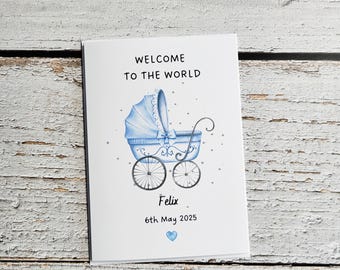 Personalised New Baby Card - Welcome To The World, New Arrival
