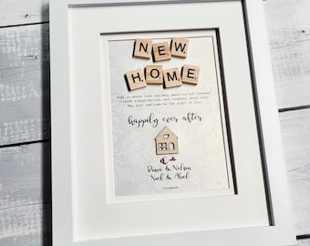 Personalised Scrabble Wall Art, New Home Gift & Housewarming Keepsake