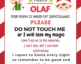 Elf Surveillance Rules Sign, North Pole Christmas Decor (Digital Download)