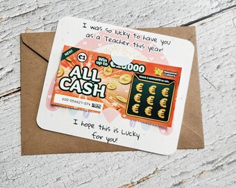 Thank You Teacher Scratch Card Holder, End of Year Teacher Gift