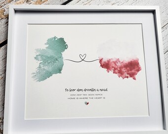 Personalised Map Print – Gift for Friends & Family Keepsake, Long Distance Love
