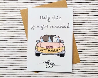 Personalised Wedding Day Card, Custom Couple Names, Date,  Keepsake Wedding Gift