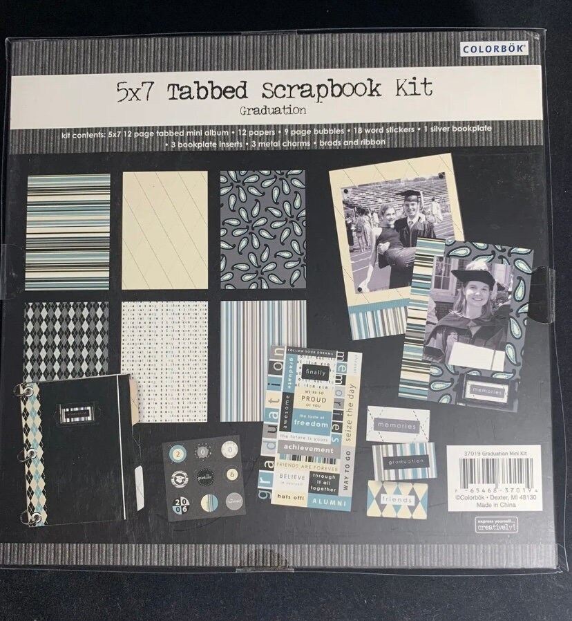 NEW COLORBOK Graduation Scrapbook Kit 5x7 Album Paper Teal Etsy