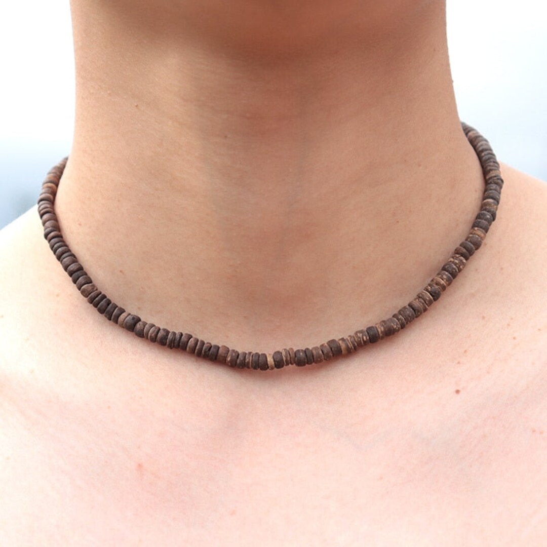 Wood Necklace for Men Wood Necklace Men Mens Wood Bead Etsy