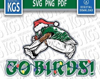 The Saquon Leap - Christmas Edition! | GO BIRDS! | Classic Kelly Green |  Full Color Design | Cricut Ready (Digital Download)