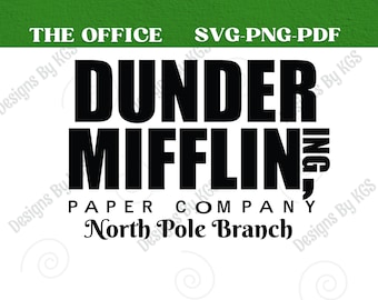 The Office Dunder Mifflin logo North Pole Christmas, SVG PDF PNG Cricut Decal Shirts Gifts