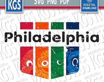 Retro Philly Spectrum | Philly Mascots | Full Color Design | Design for Cricut (Digital Download)  | SVG | PNG | PDF