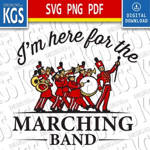 Marching Band, Instruments, Band, Marching, Music, SVG, PMG, PDF