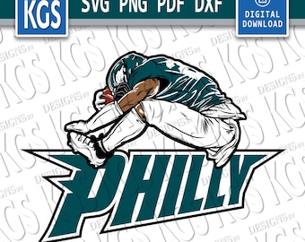 The Saquon Leap! | Modern Midnight Green! |  Full Color Design | Cricut Ready (Digital Download)