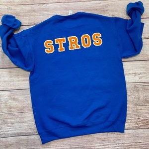 Astros Chenille Royal Blue Sweatshirts- MACHINE SEWN :)