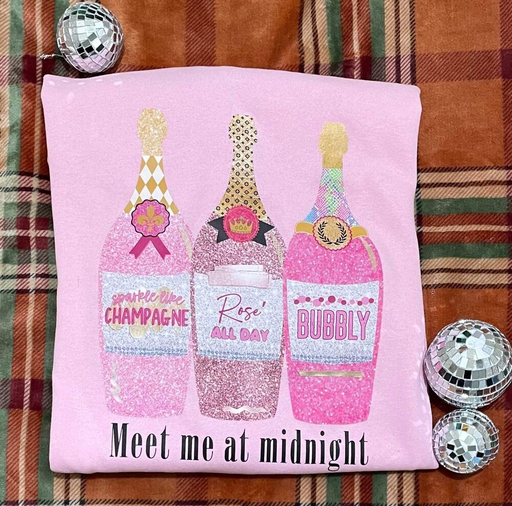 2024 New Years Eve New Years Eve Champagne Bottles, New Year'S Ever Sweatshirts   #Festiveetsyfinds Meet Me At Midnight, New Year’S Eve Champagne Grinch Men Women Realtorgift