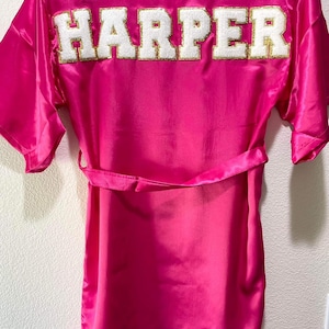 Recital Robe, Wedding Robes, Brides, Bridal Party, Custom, Chenille Letters, Silk, Ballet, Recital Cover Ups #etsyrecitalfinds
