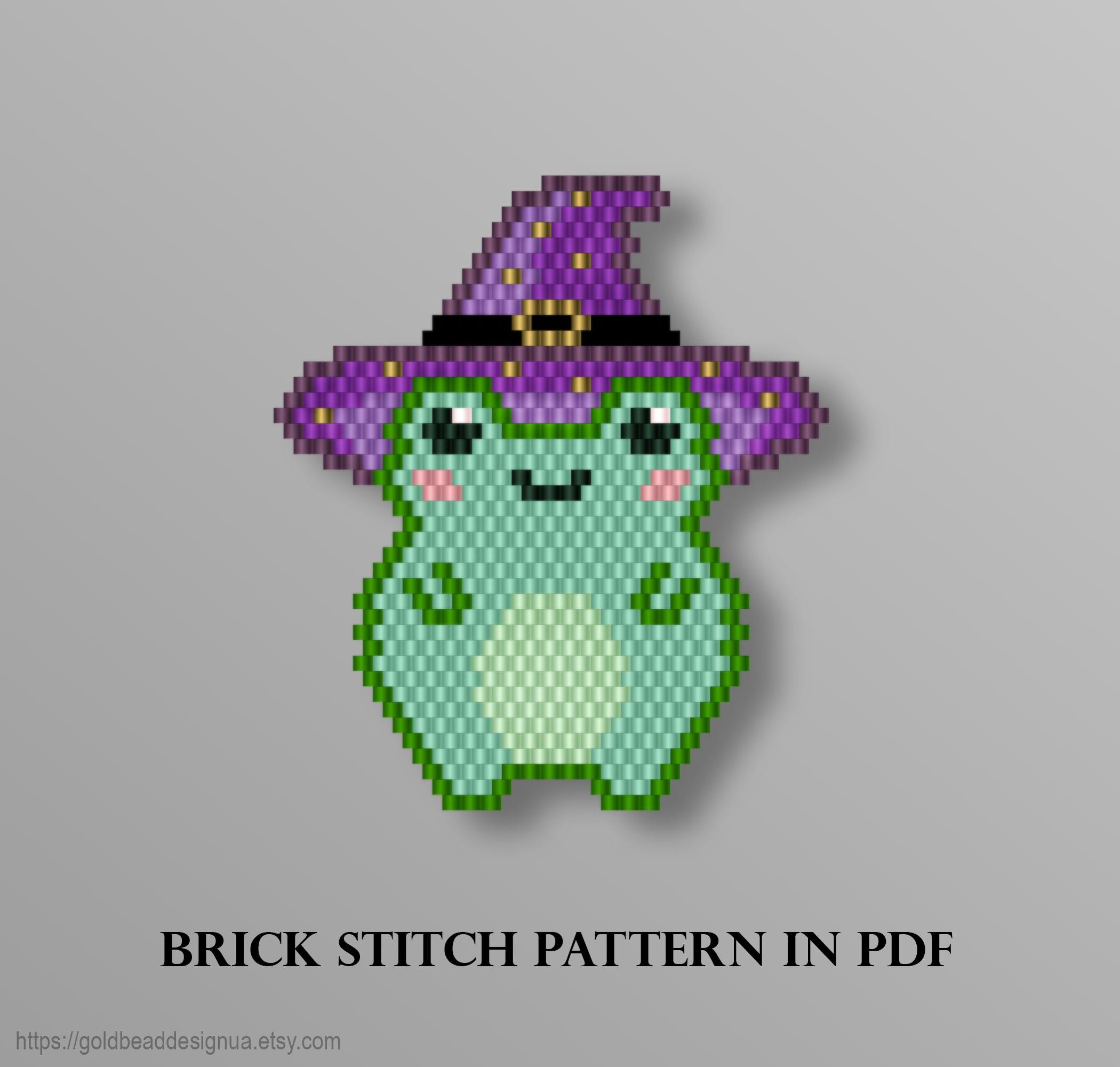 Wizard Frog Seed Bead Pattern: Kawaii Witch Hat Toad (PDF Download - Etsy