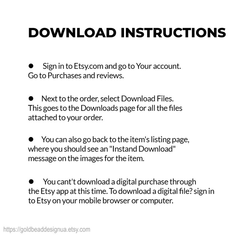 May include: A white background with black text detailing instructions for downloading digital files from Etsy. The text explains how to access downloads via the Etsy website and mentions the Etsy app.