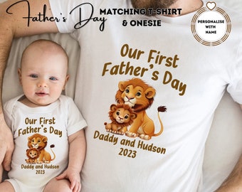 Personalised Matching Father's Day T-Shirt & Baby Onesie Set | Father’s Day | 1st Father’s Day | New Parent | New Born | Baby | Father | Dad