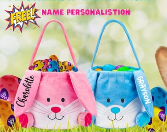 Personalised Plush Easter Basket | Easter Egg Hunt Basket| Easter Day | School Easter Parade | Easter Basket for kids | Easter for Girl Boy