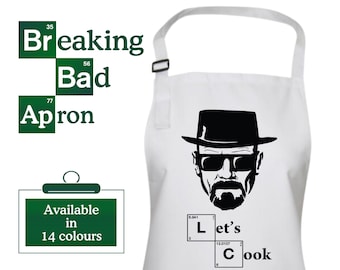 Breaking Bad Apron | Lets Cook | Walter White | Cooking Apron | BBQ Apron | Gift for Chef - Dad - Partner -  Birthdays - Father's Day